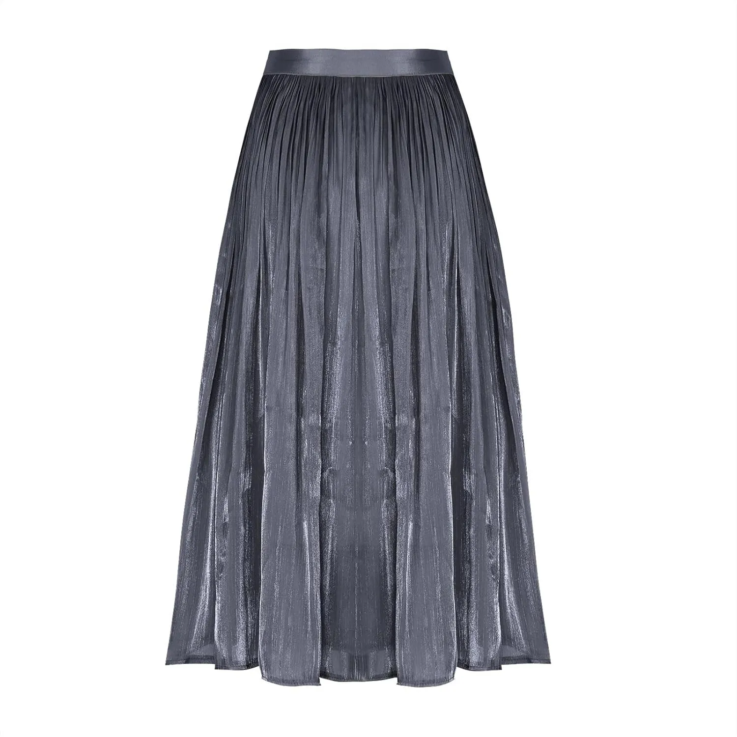 Pleated Midi Skirts for Women High Waisted Chiffon Flare Casual Skirt 2025 Trendy A-Line Mesh Layered Tulle Skirts