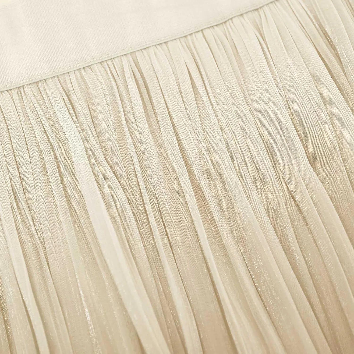 Pleated Midi Skirts for Women High Waisted Chiffon Flare Casual Skirt 2025 Trendy A-Line Mesh Layered Tulle Skirts