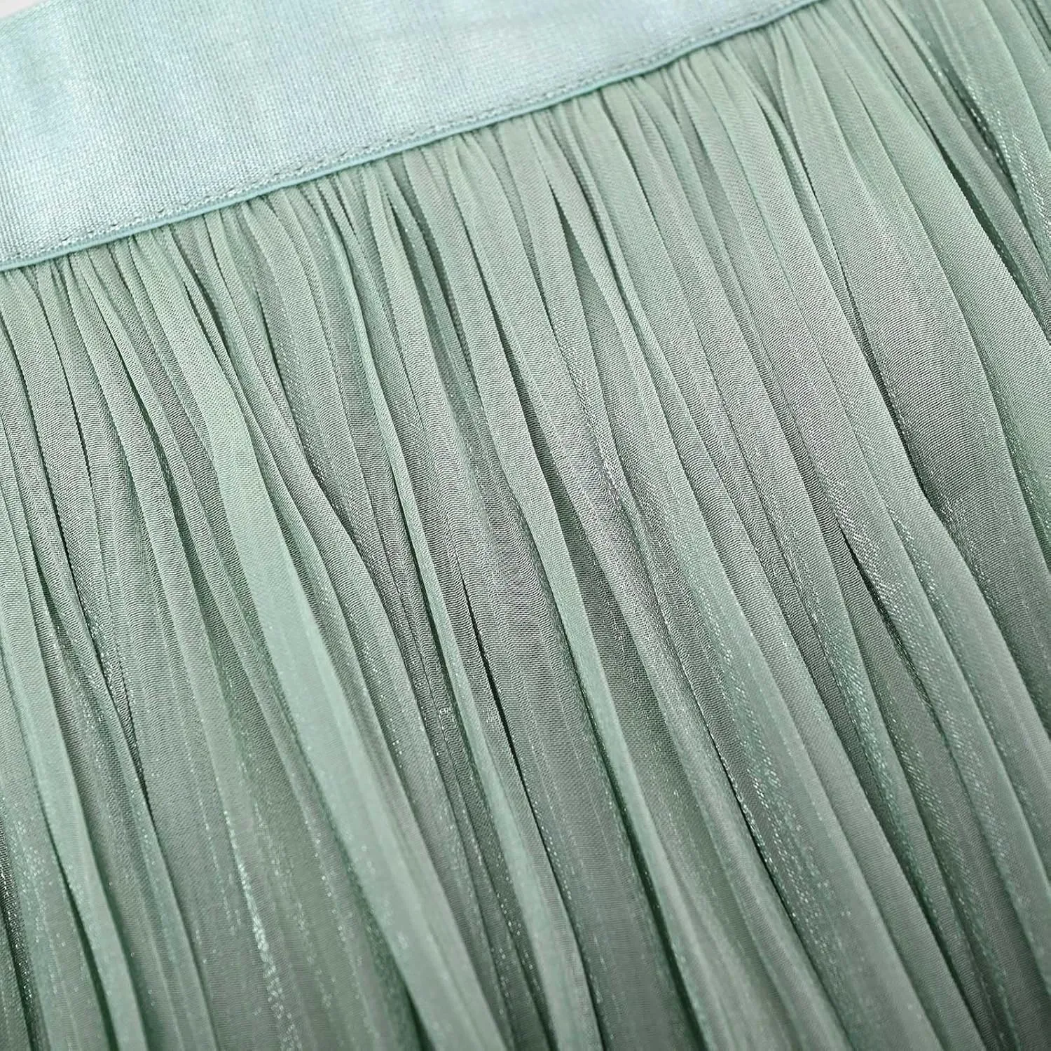 Pleated Midi Skirts for Women High Waisted Chiffon Flare Casual Skirt 2025 Trendy A-Line Mesh Layered Tulle Skirts