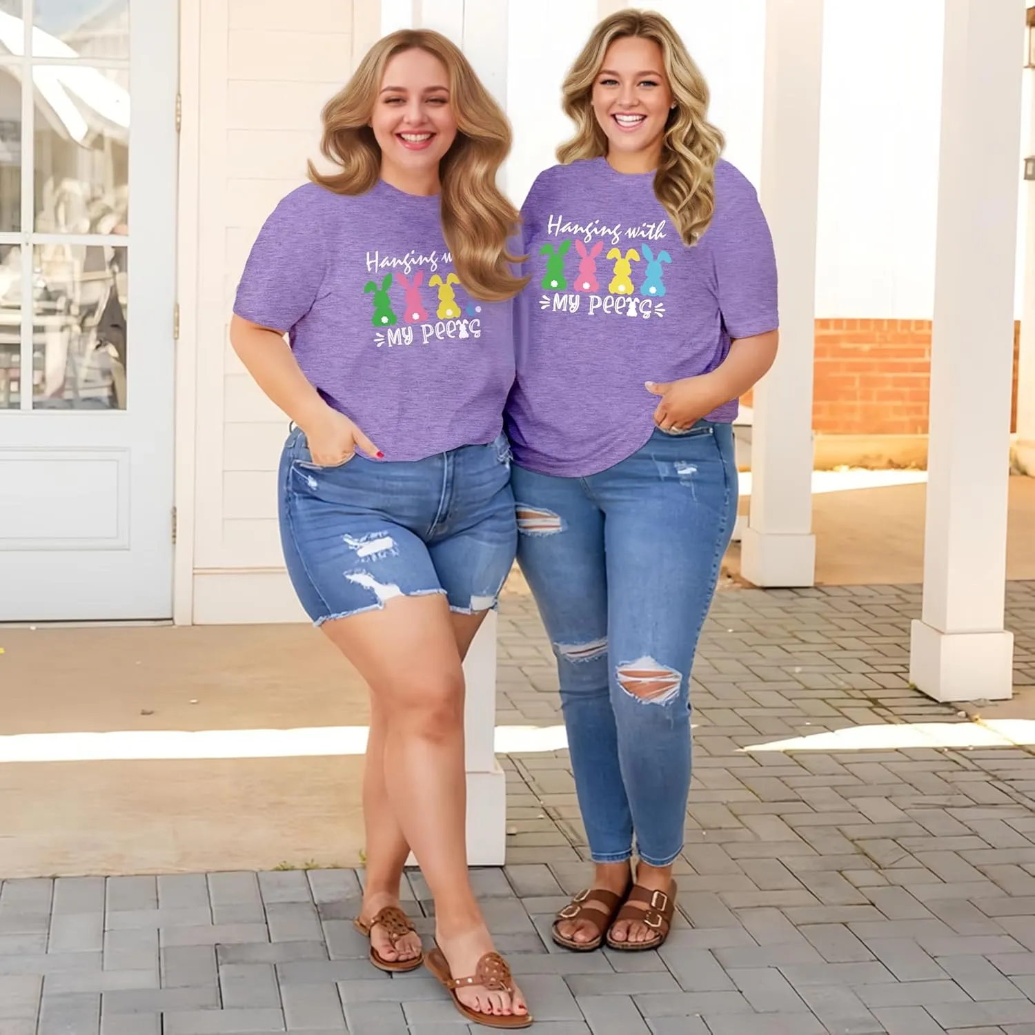 Plus Size Easter Shirts for Women Funny Bunny Rabbit Graphic T-Shirt Easter Holiday Short Sleeve Tee Tops
