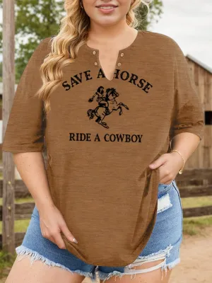 Plus Size Women's Country Concert Outfits V Neck Western Cowgirl Cowboy Shirts Vintage Graphic Tees Casual Summer Tops