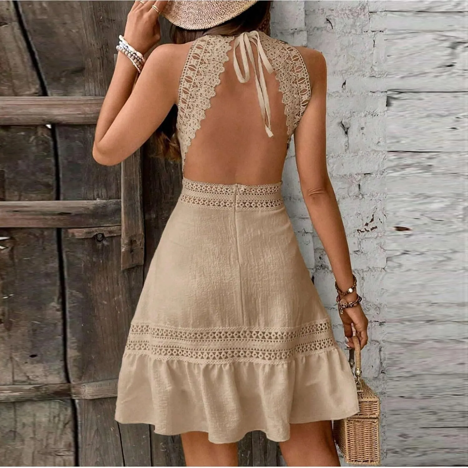 Pop Plus Size Tanks Sundress for Womens Surf Summers Baggy Dresses Women Crew-Neck