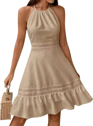 Pop Plus Size Tanks Sundress for Womens Surf Summers Baggy Dresses Women Crew-Neck