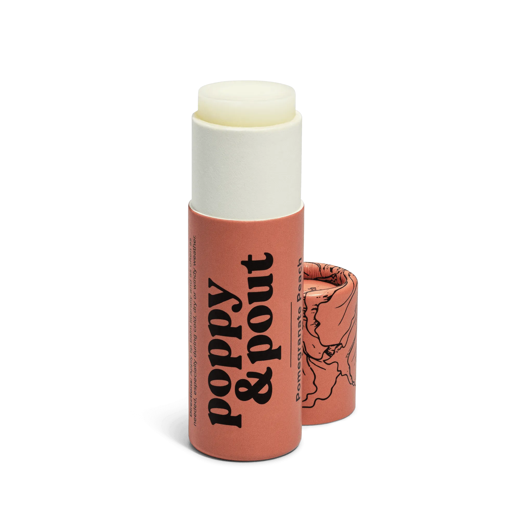 Poppy & Pout Lip Balm Pomegranate Peach