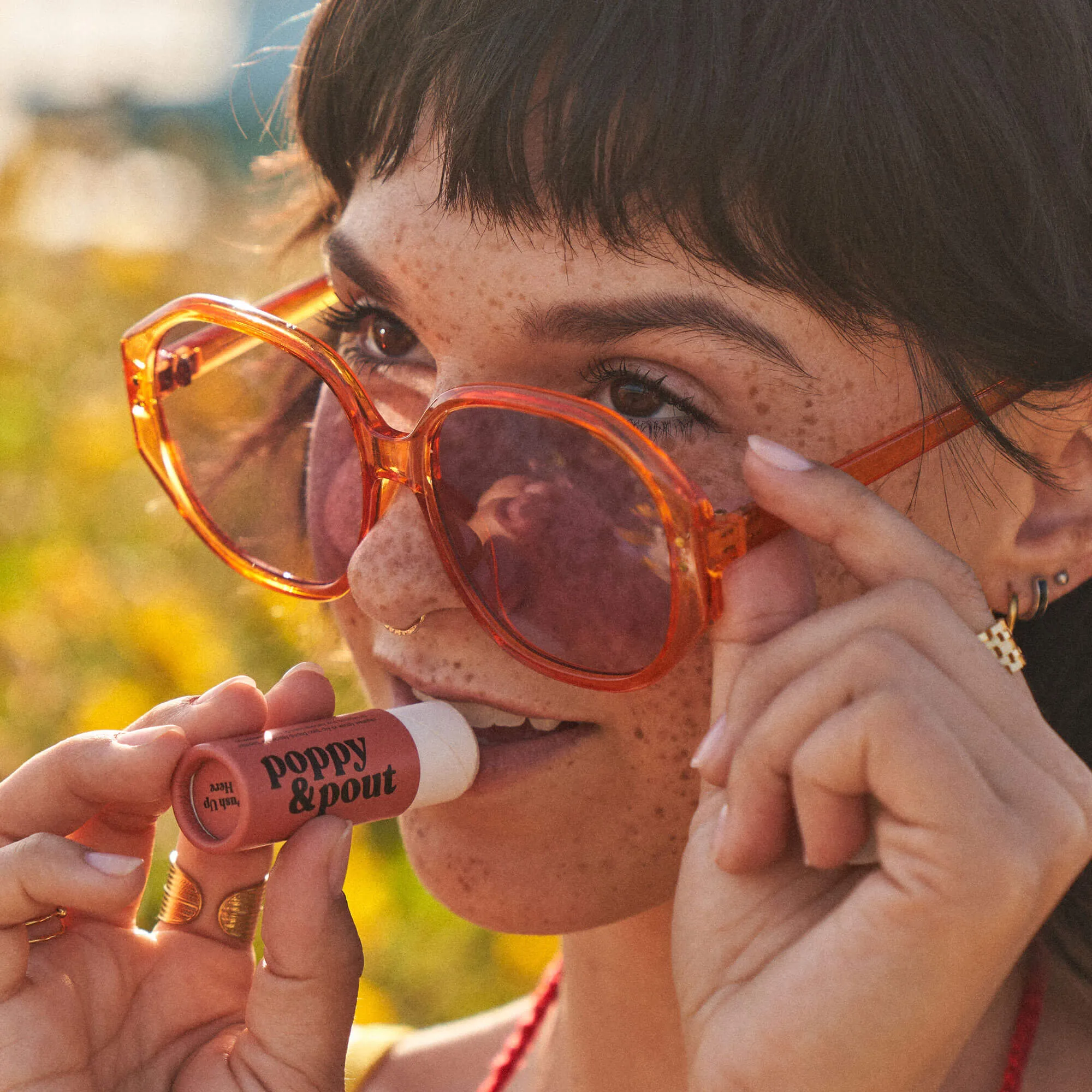 Poppy & Pout Lip Balm Pomegranate Peach