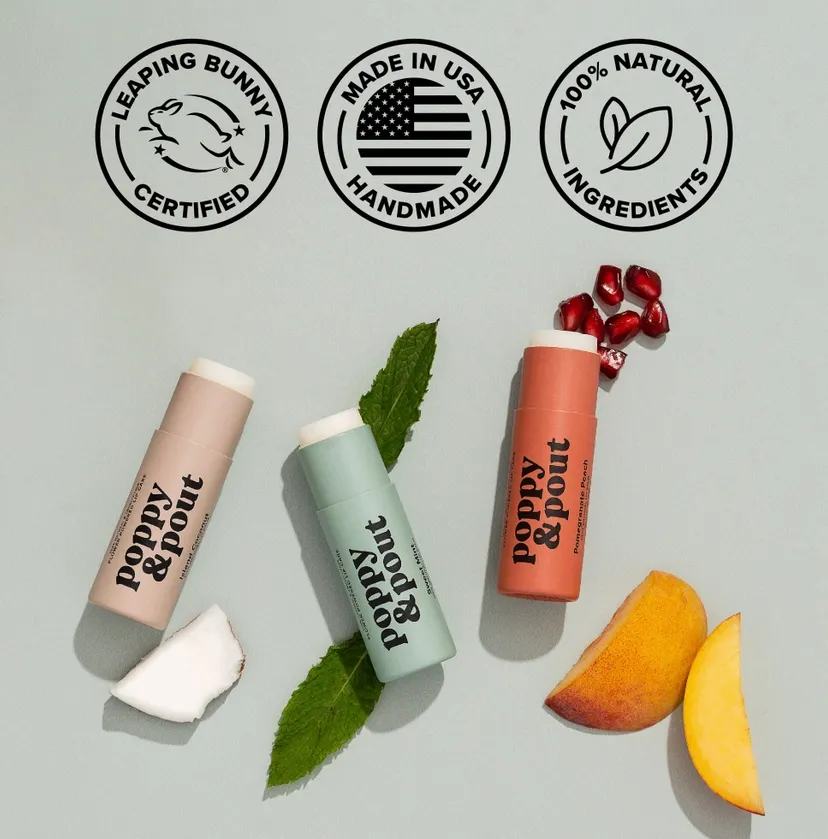 Poppy & Pout Lip Balms - Pink Grapefruit