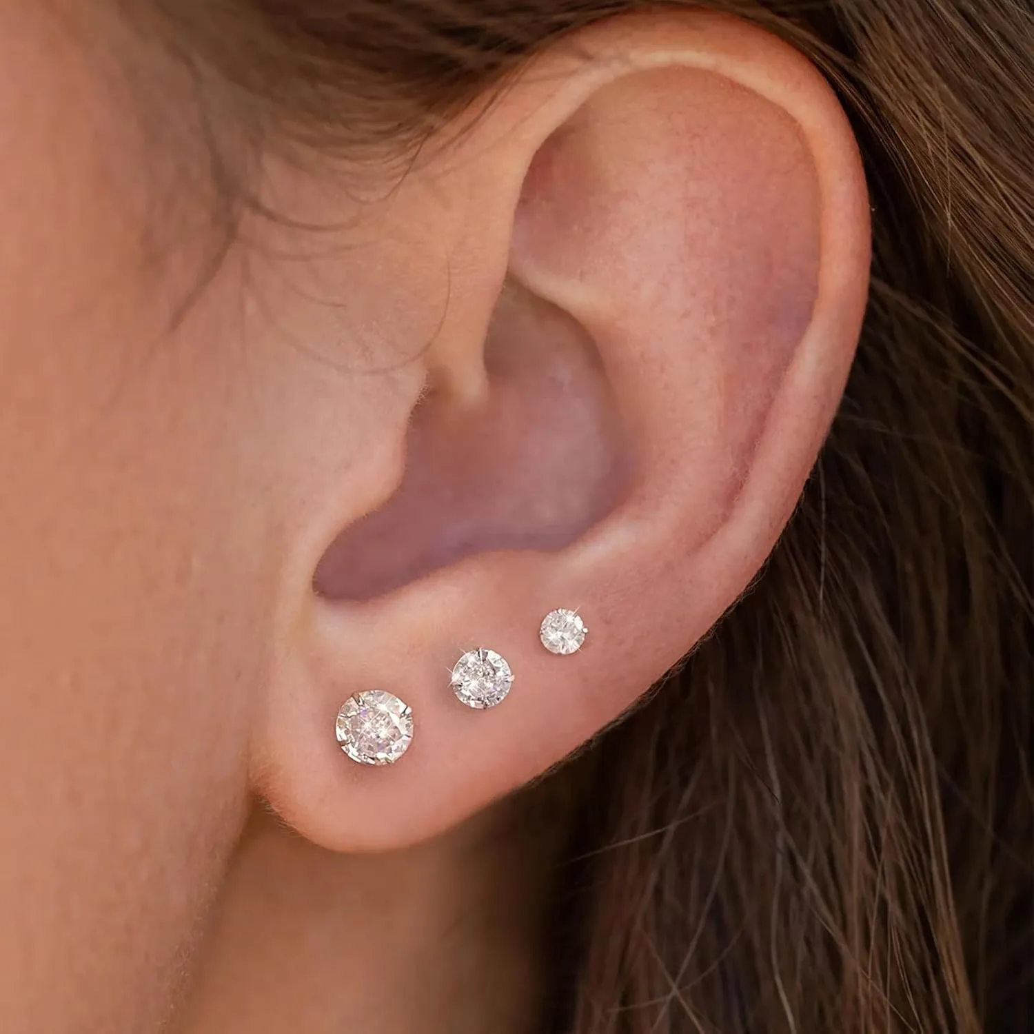 PRETOLE 8 Pairs Sterling Silver Stud Earrings for Women,14K Gold Plated Stud Earrings Set for Women Hypoallergenic Stud Earrings Cubic Zirconia Stud Earrings Small Stud Earrings for Women