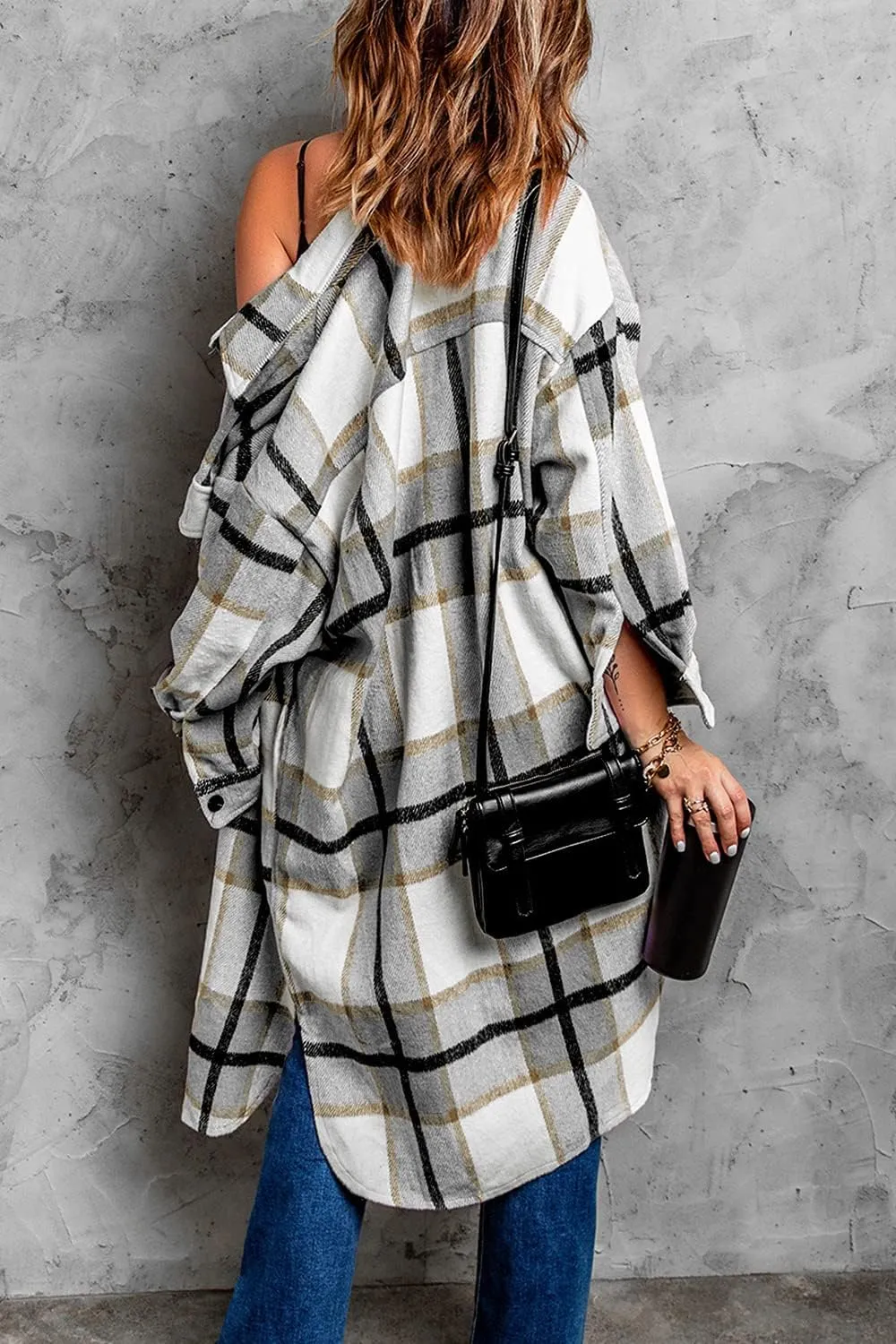 PRETTYGARDEN Women's 2025 Plaid Shacket Jacket Long Sleeve Button Down Shirts Fashion Winter Wool Coats