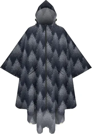 PTEROMY Hooded Rain Poncho for Adult with Pocket and Zipper, Waterproof Lightweight Raincoat for Men and Women