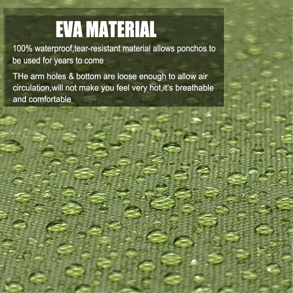 Rain Coats (2 Pack) - Reusable EVA Rain Ponchos for Adults Rain Jackets Raincoats for Men Women