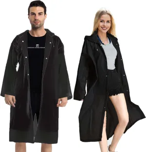 Rain Coats (2 Pack) - Reusable EVA Rain Ponchos for Adults Rain Jackets Raincoats for Men Women
