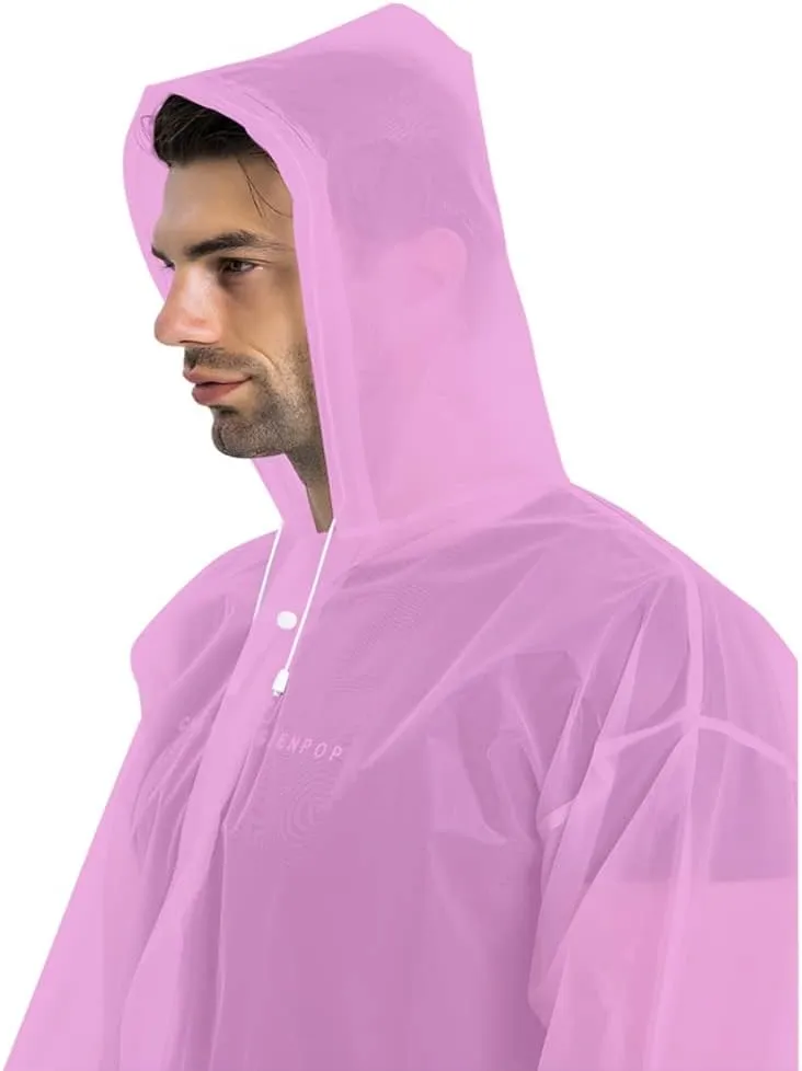 Rain Coats (2 Pack) - Reusable EVA Rain Ponchos for Adults Rain Jackets Raincoats for Men Women