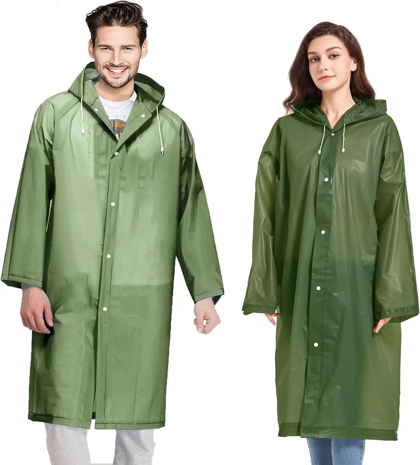 Rain Coats (2 Pack) - Reusable EVA Rain Ponchos for Adults Rain Jackets Raincoats for Men Women