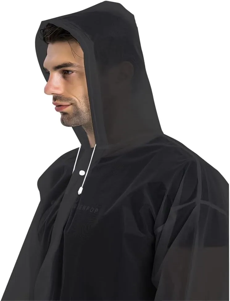 Rain Coats (2 Pack) - Reusable EVA Rain Ponchos for Adults Rain Jackets Raincoats for Men Women