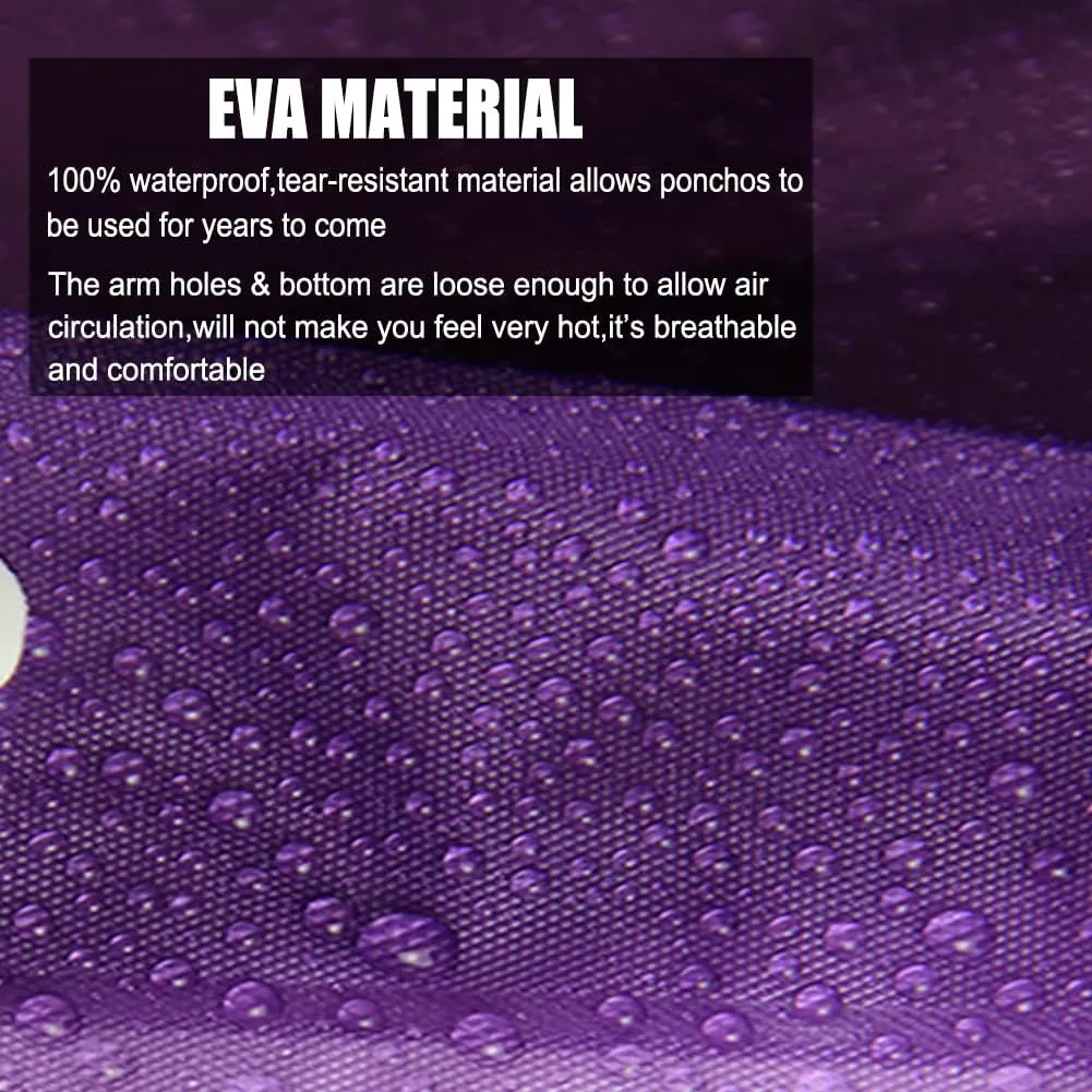 Rain Coats (2 Pack) - Reusable EVA Rain Ponchos for Adults Rain Jackets Raincoats for Men Women