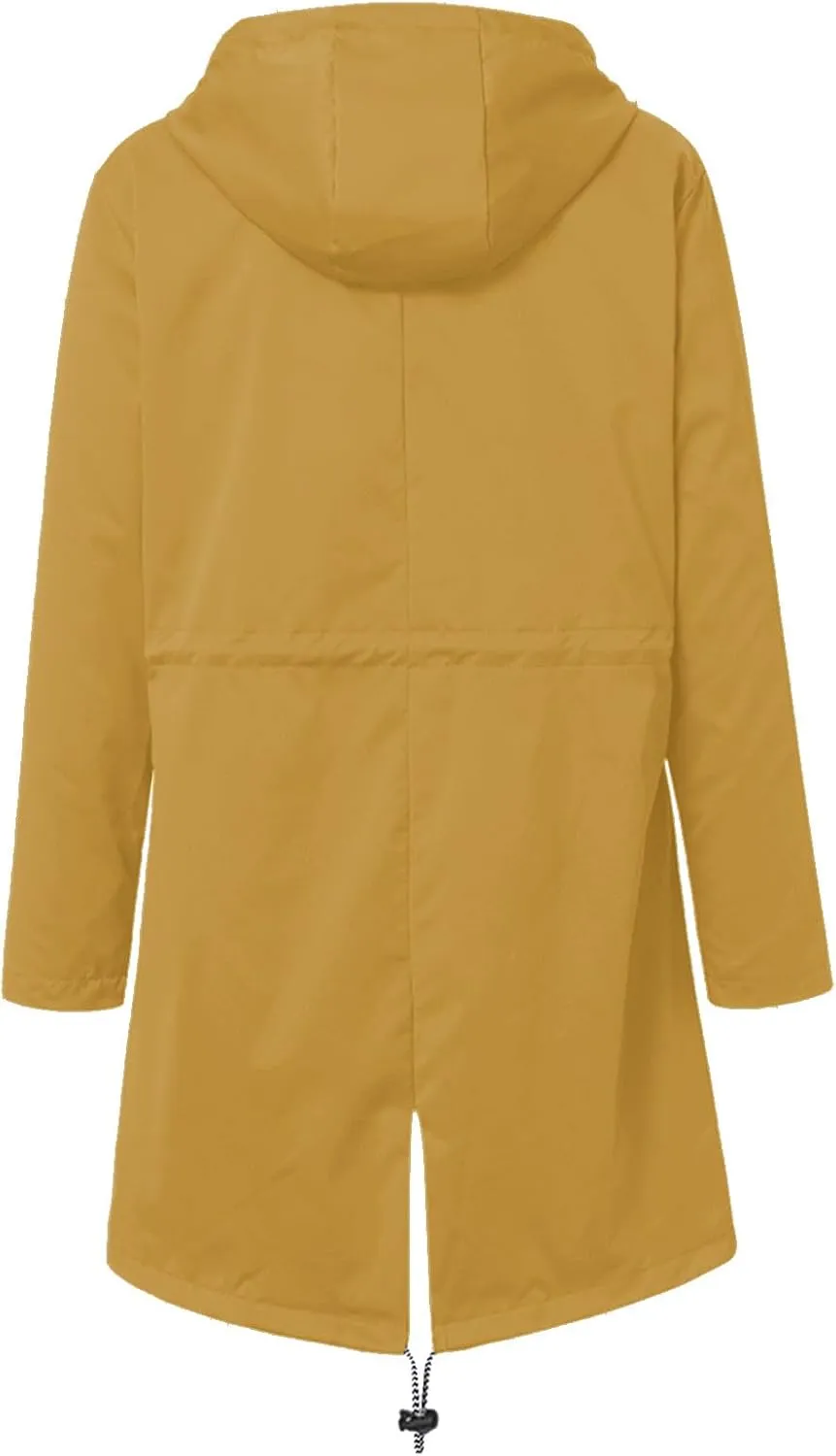 Rain Jacket For Women 2025 Spring Lightweight Waterproof Raincoat Windbreaker Outdoor Hooded Trench Coat