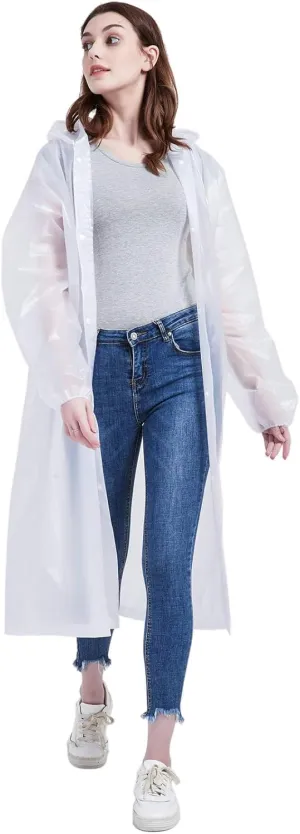 Rain Ponchos for Adults, Reusable Raincoats for Women and Men - Packable Rain Jackets with Drawstring Hood