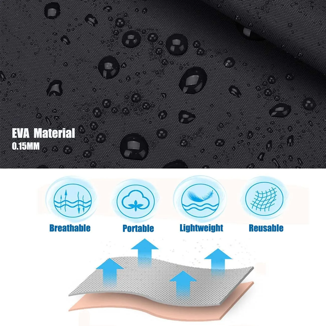 Rain Ponchos for Adults, Reusable Raincoats for Women and Men - Packable Rain Jackets with Drawstring Hood