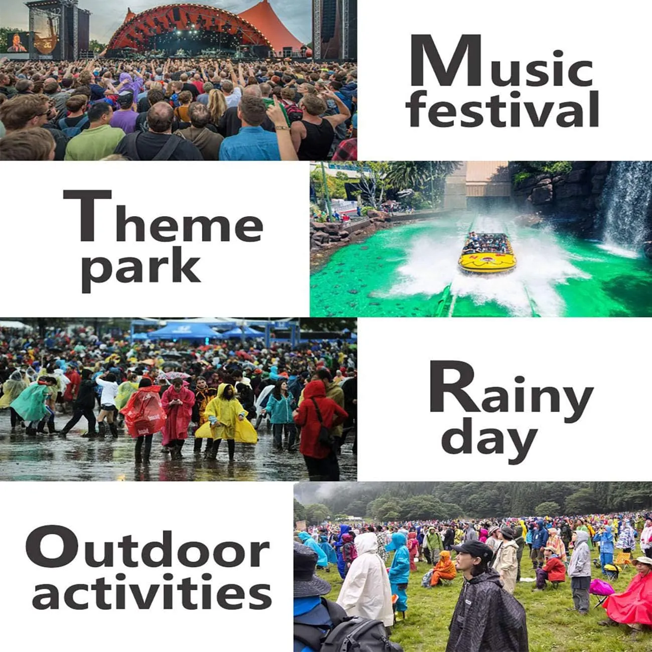 Rain Ponchos for Adults, Reusable Raincoats for Women and Men - Packable Rain Jackets with Drawstring Hood