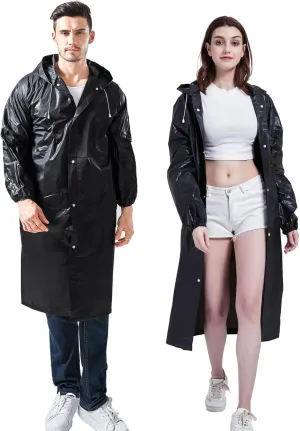 Rain Ponchos for Adults, Reusable Raincoats for Women and Men - Packable Rain Jackets with Drawstring Hood