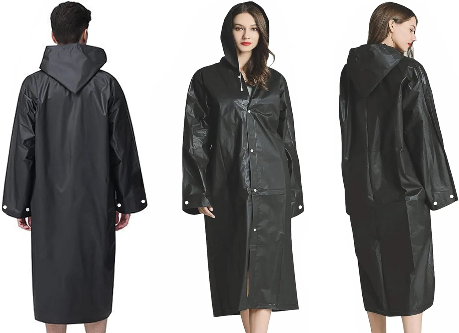 Rain Ponchos Raincoats for Adults Women Men, Reusable 2 Pack Rain Jacket Coats with Hood for Family Disney Camping Hiking