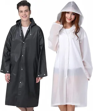 Rain Ponchos Raincoats for Adults Women Men, Reusable 2 Pack Rain Jacket Coats with Hood for Family Disney Camping Hiking