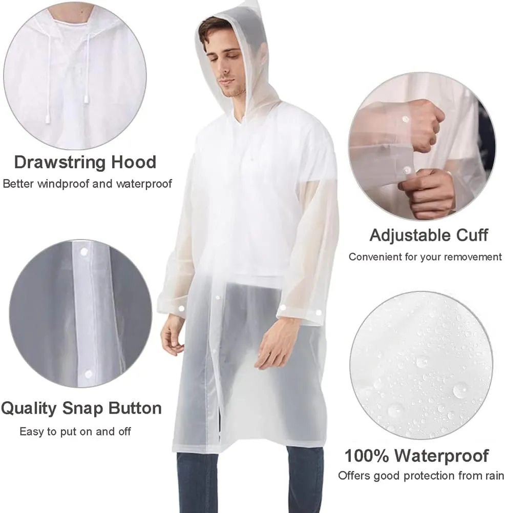 Rain Ponchos Raincoats for Adults Women Men, Reusable 2 Pack Rain Jacket Coats with Hood for Family Disney Camping Hiking