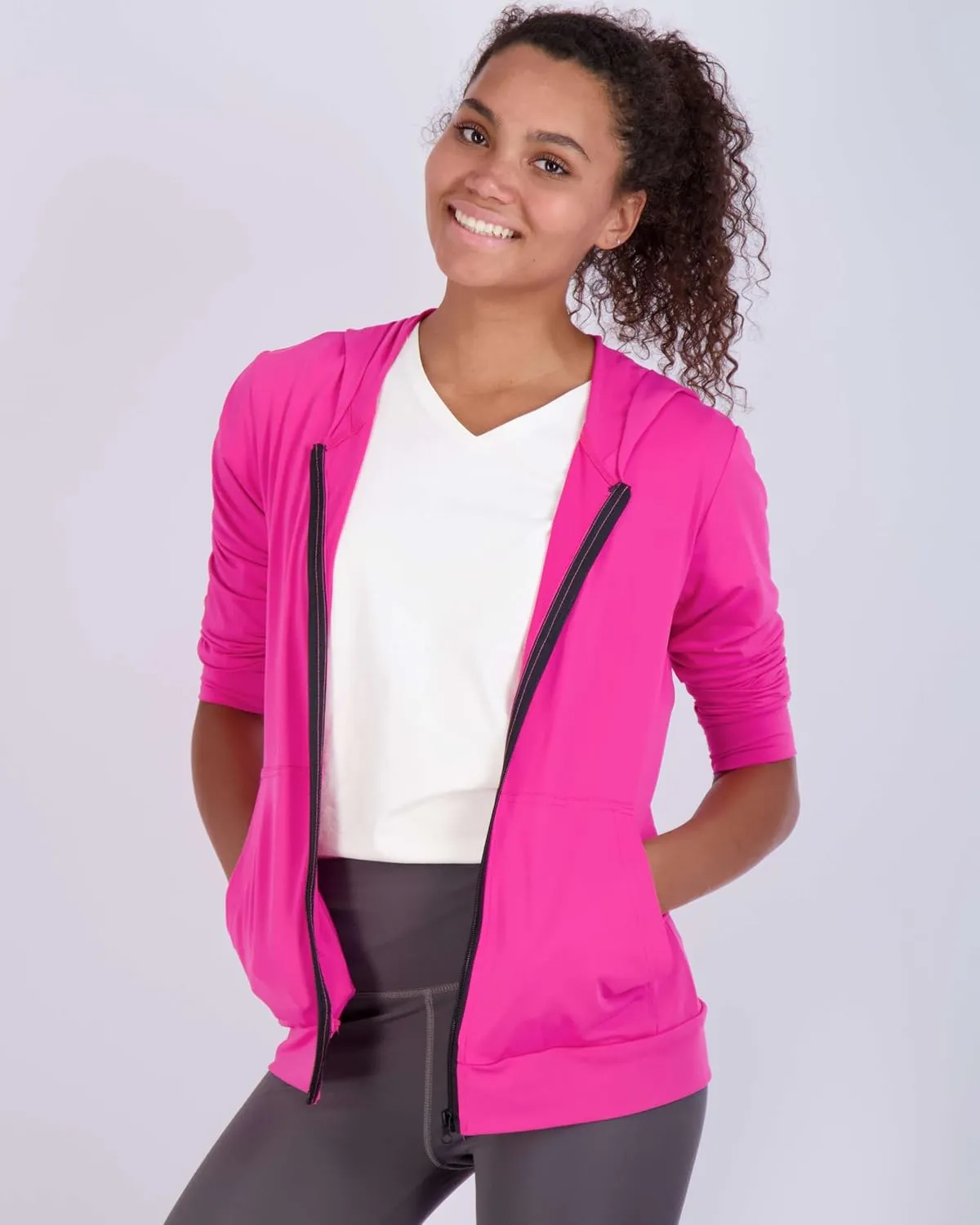 Real Essentials 3 Pack: Womens Dry-Fit Long Sleeve Quarter Zip & Full Zip Up Hoodie Workout Jacket (Available in Plus)