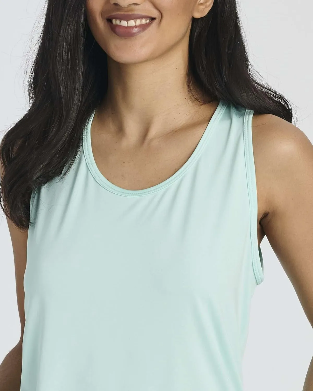 Real Essentials 5 Pack: Women's Crossback Keyhole Open Back Workout Tank Top Dry-Fit Sleeveless Yoga Gym (Available in Plus)