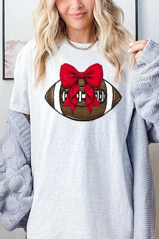 Red Bow Football Graphic Heavyweight Tee