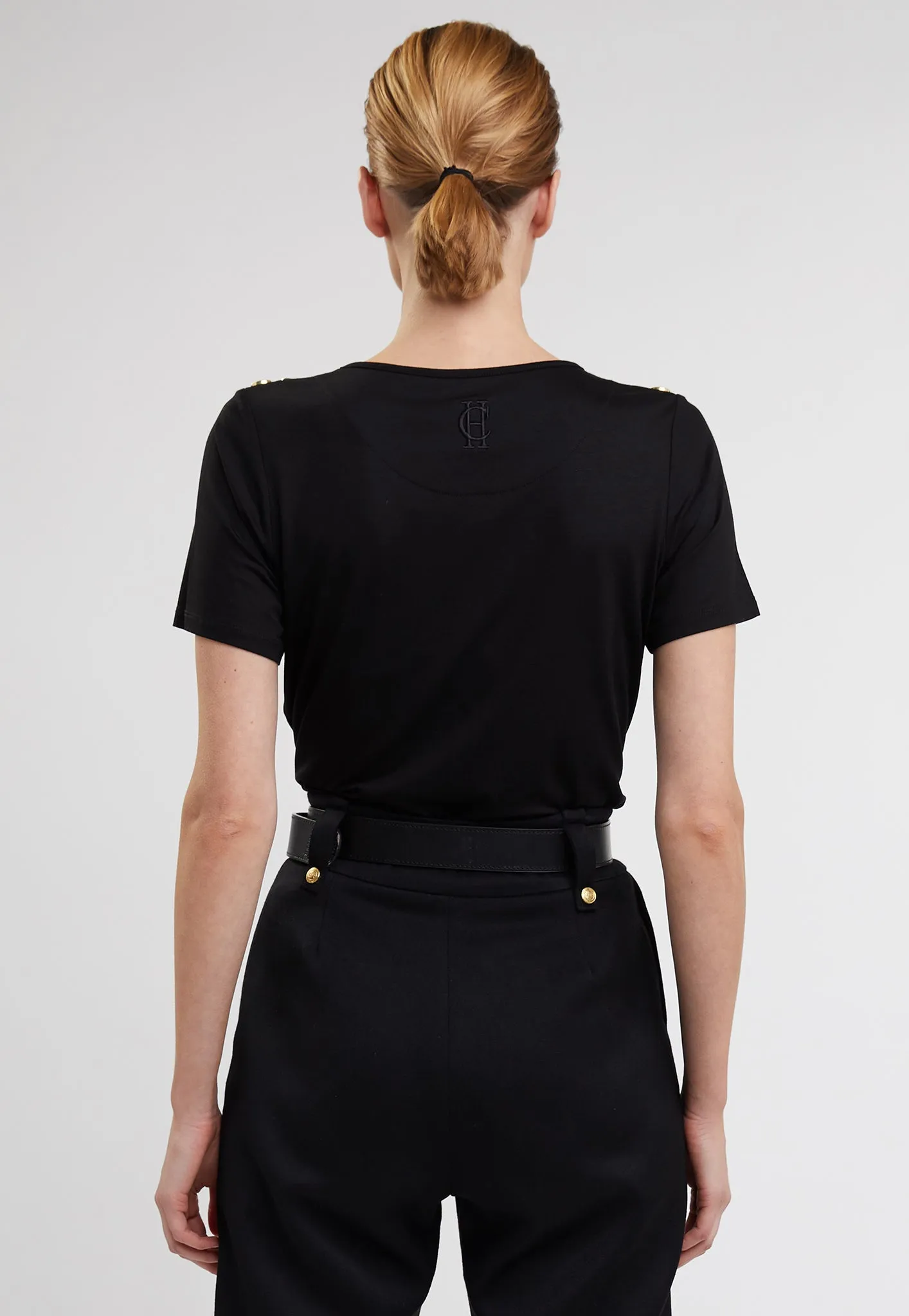 Relaxed Fit Crew Neck Tee - Black
