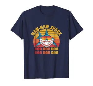 Retro Vintage Style Maw-maw Shark Tshirt gift for Mother Mom
