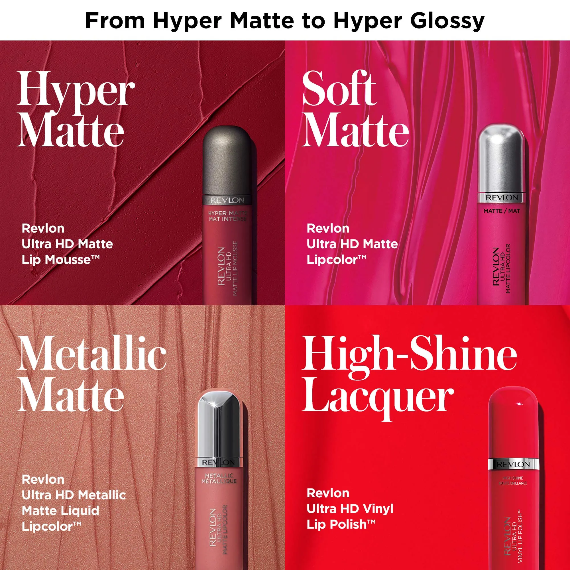 REVLON Ultra HD Lip Mousse Hyper Matte, Longwearing Creamy Liquid Lipstick in Plum / Berry, Spice (825), 0.2 oz