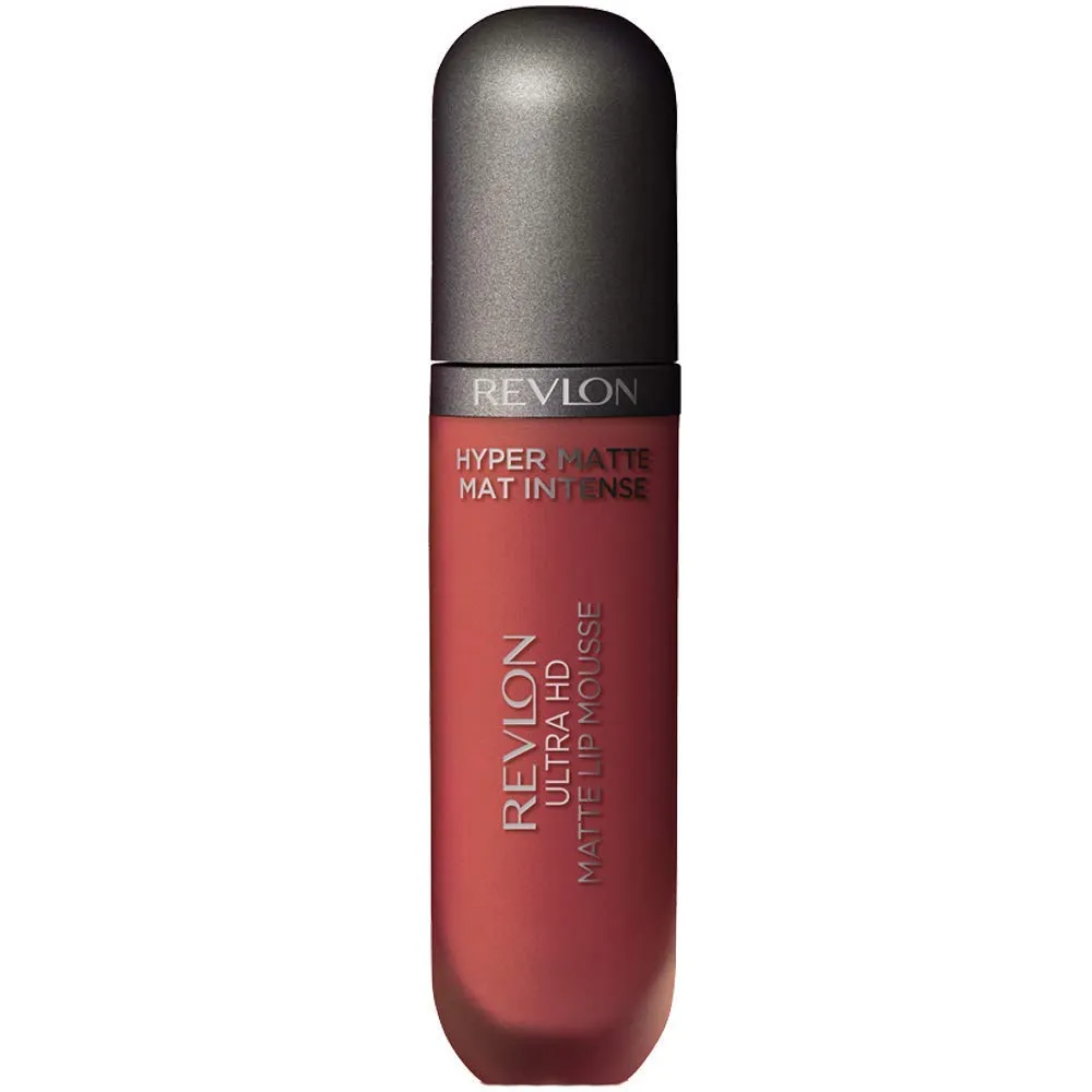 REVLON Ultra HD Lip Mousse Hyper Matte, Longwearing Creamy Liquid Lipstick in Plum / Berry, Spice (825), 0.2 oz