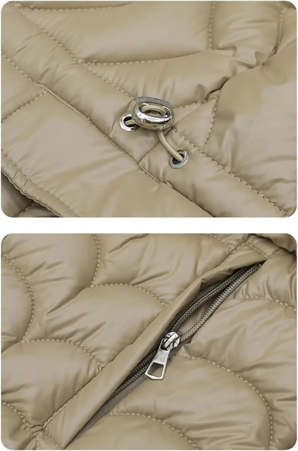 Rfmfkkg Women'S Long Solid Color Sleeveless Vest Puffer Jacket Cotton Padded Hooded Vest Coat