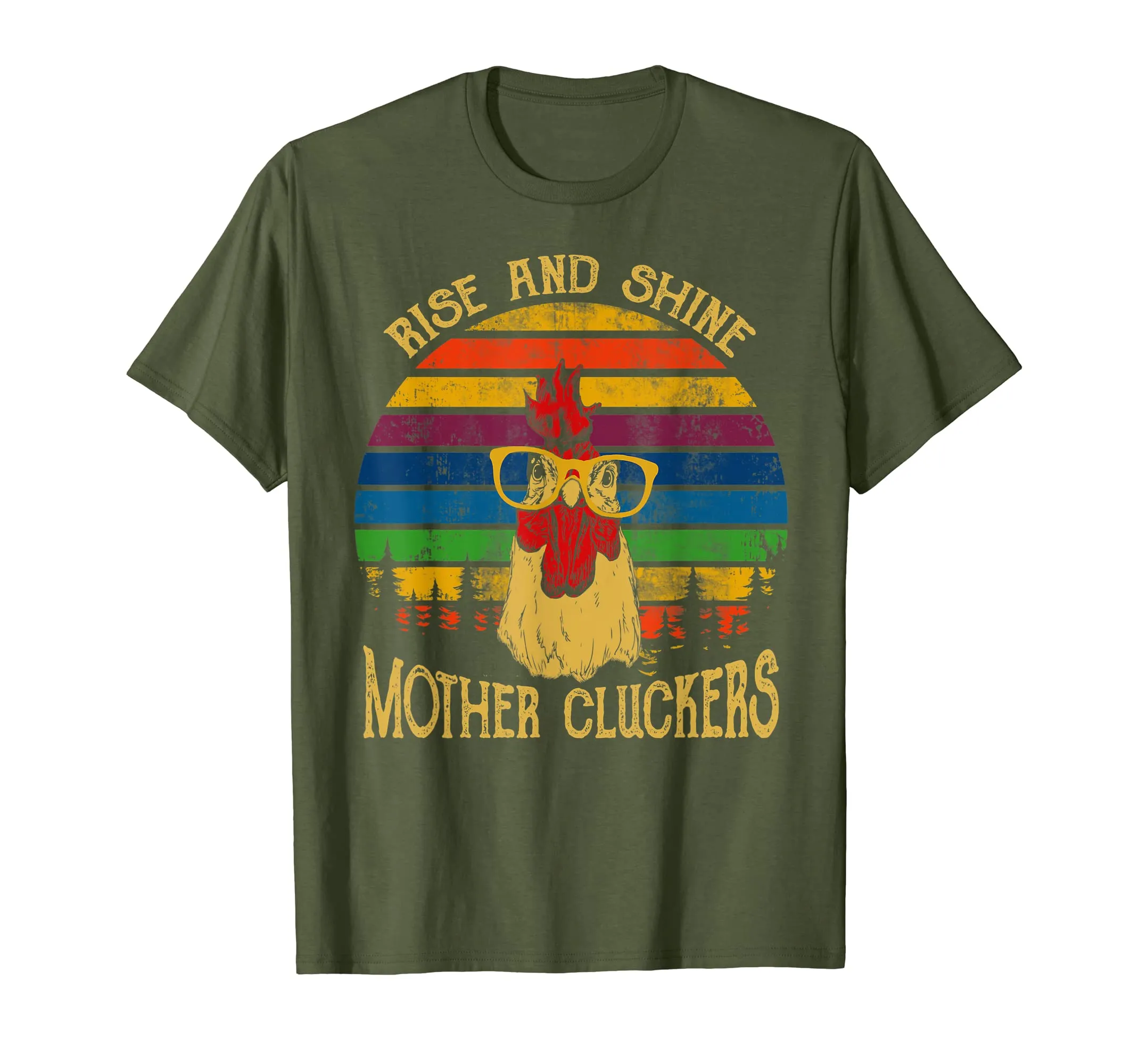 Rise and Shine mother Cluckers Chicken Retro Vintage Tshirt