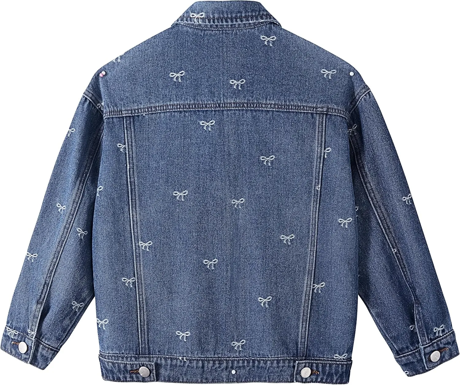Rolanko Girls Denim Jackets, Basic Oversized Jean Jacket for Girls Fall Outwear Button Down Trucker Jacket 5-14 Years
