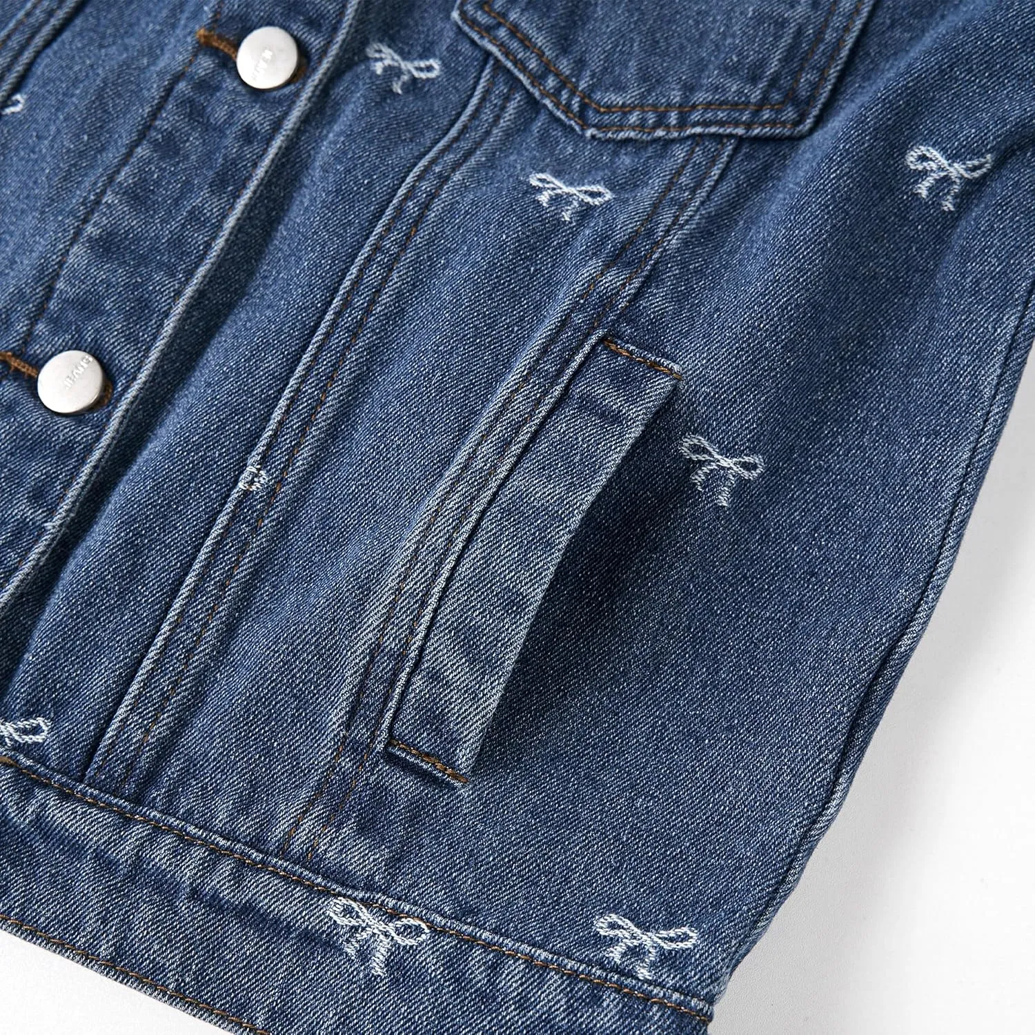Rolanko Girls Denim Jackets, Basic Oversized Jean Jacket for Girls Fall Outwear Button Down Trucker Jacket 5-14 Years