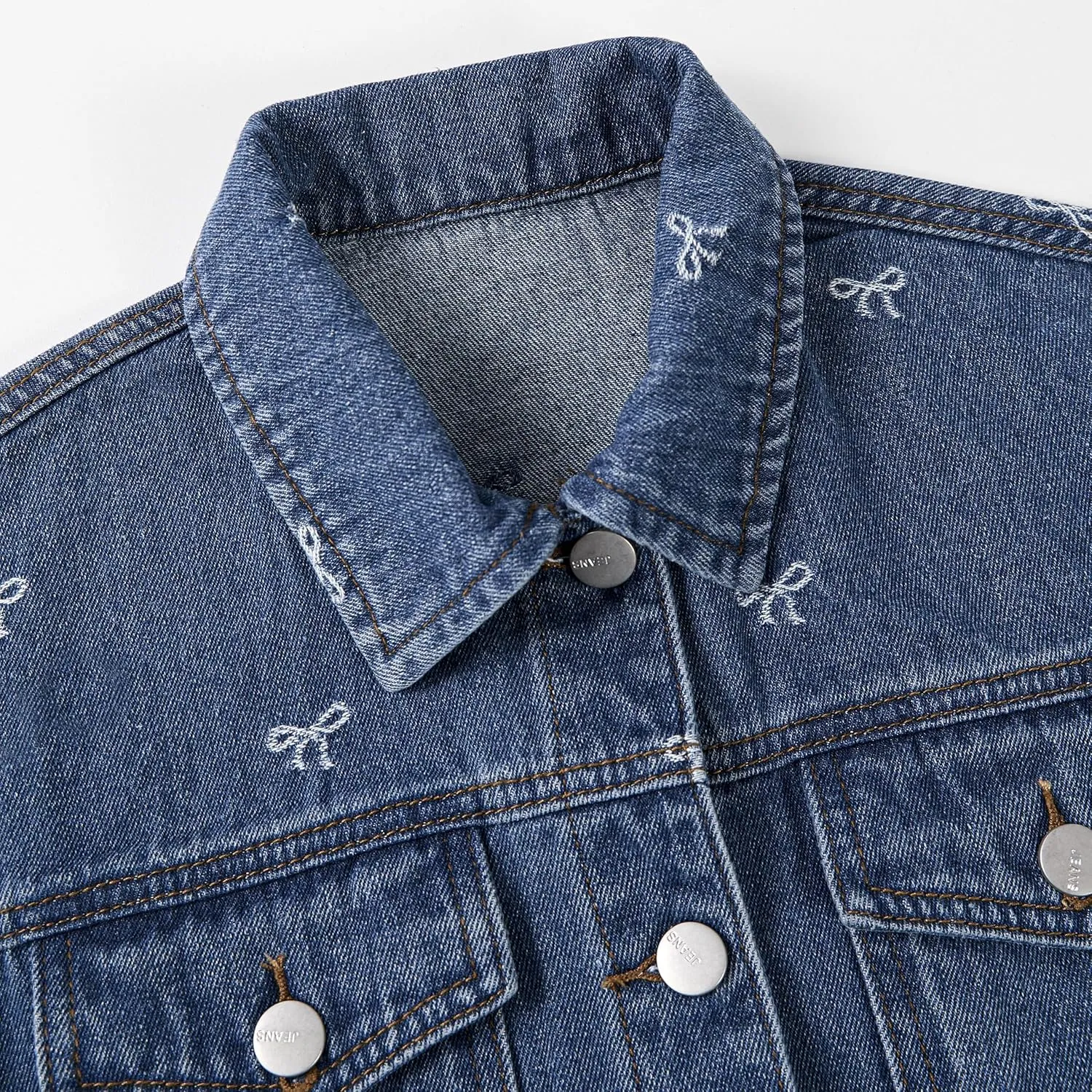 Rolanko Girls Denim Jackets, Basic Oversized Jean Jacket for Girls Fall Outwear Button Down Trucker Jacket 5-14 Years