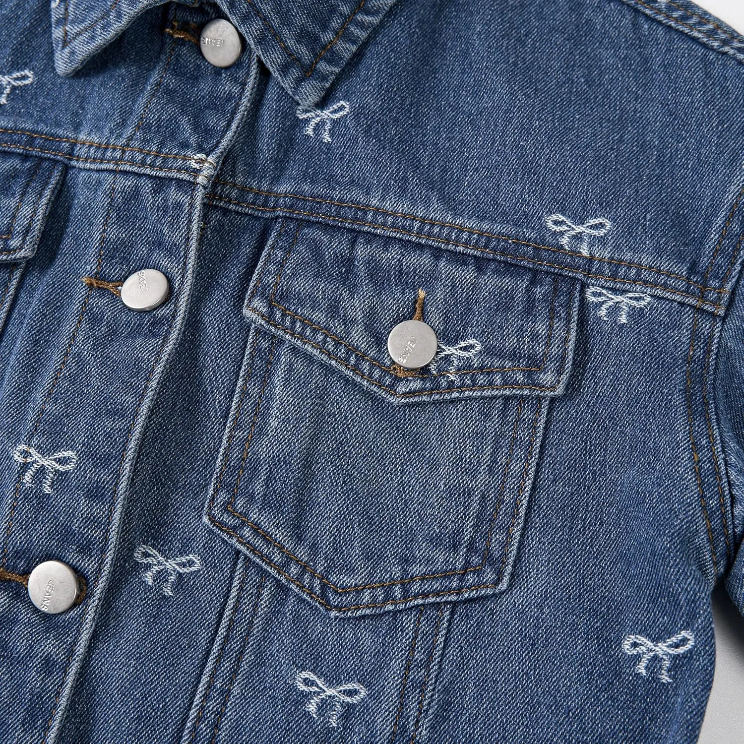 Rolanko Girls Denim Jackets, Basic Oversized Jean Jacket for Girls Fall Outwear Button Down Trucker Jacket 5-14 Years