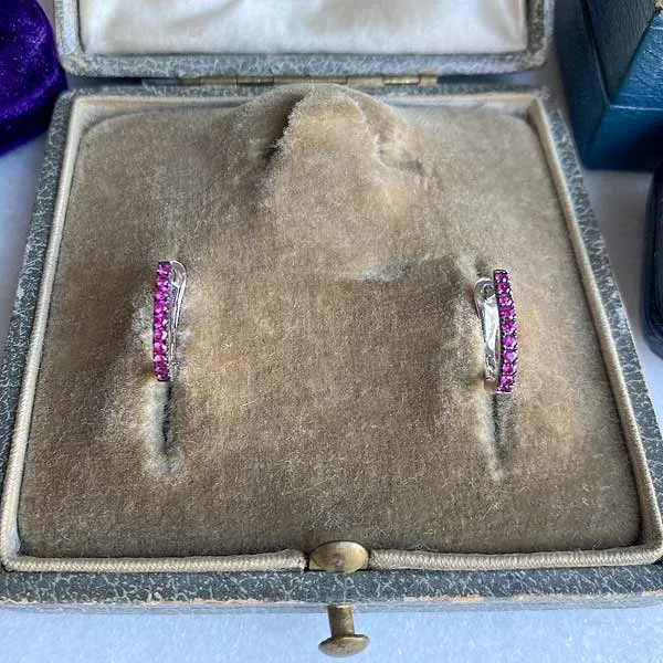 Ruby Huggie Hoop Earrings