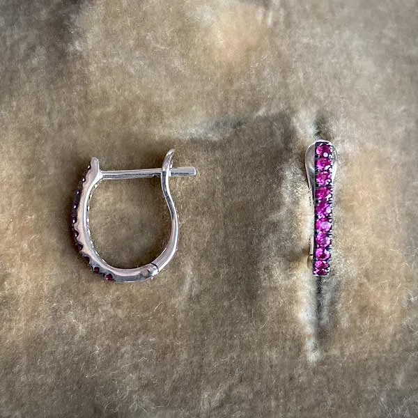 Ruby Huggie Hoop Earrings