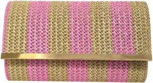 Rungion Womens Straw Evening Clutch Striped Rattan Woven Purse Summer Beach Handbag Designer Wallet for Ladies 2025