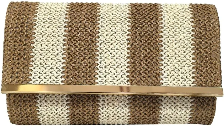Rungion Womens Straw Evening Clutch Striped Rattan Woven Purse Summer Beach Handbag Designer Wallet for Ladies 2025