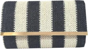 Rungion Womens Straw Evening Clutch Striped Rattan Woven Purse Summer Beach Handbag Designer Wallet for Ladies 2025