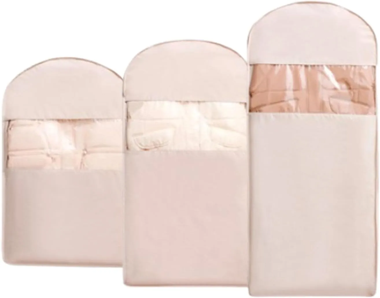 Self-Compression Hanging Garment Bag - Space Saver for Coats/Jackets with Dustproof PEVA Cover (3 Pcs E,One Size)