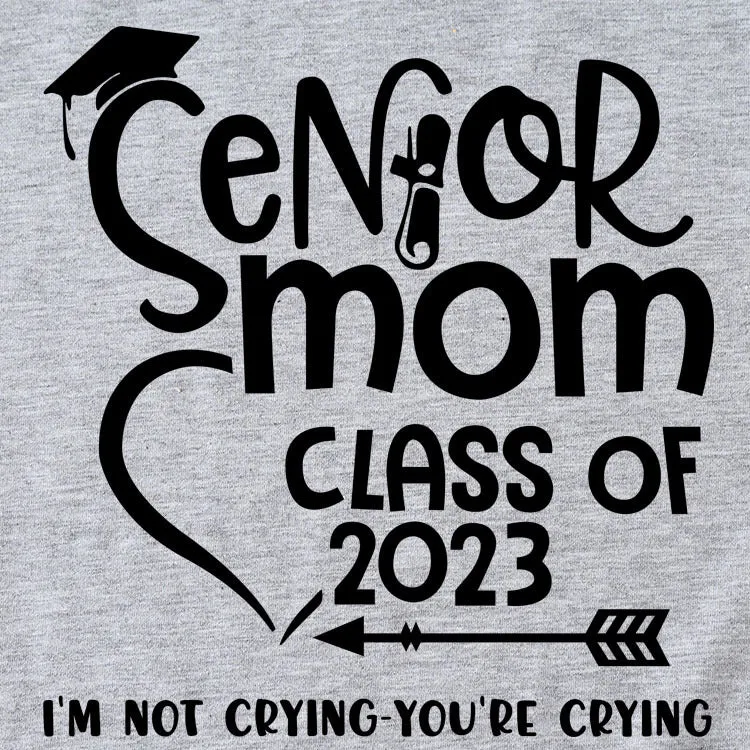 Senior Mom Class Letter Fashion Ladies Crewneck Short Sleeve T-Shirt