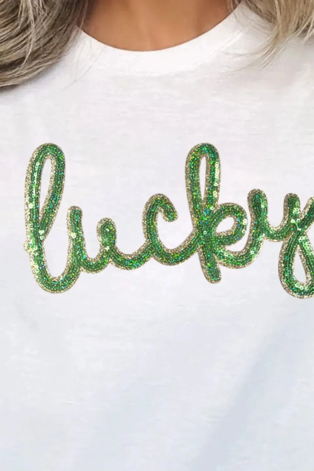 Sequined Lucky St.Patricks Day T-Shirt