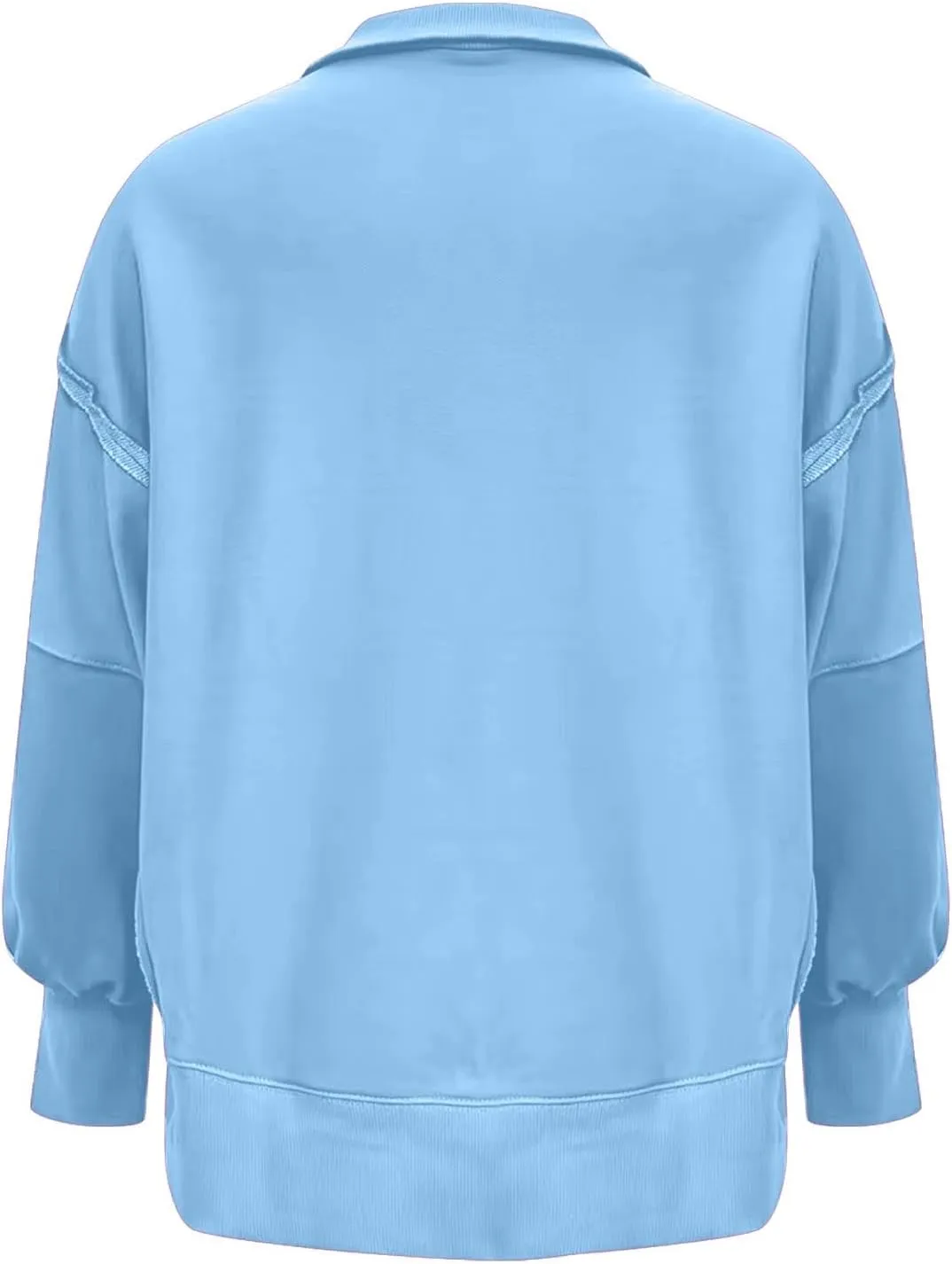 Shirts for Women Casual Long Sleeve Loose Classic Fit Sweatshirts V Neck Button Down Pullover Top Womens Fashion