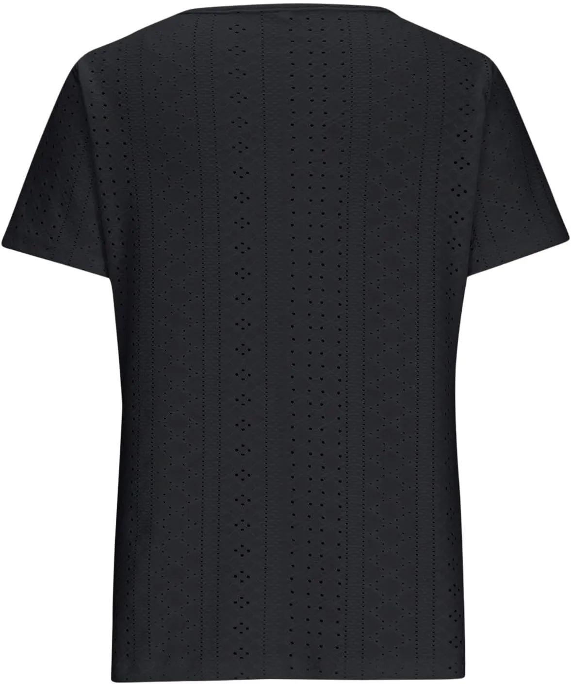 Short Sleeve Tops for Women Summer Tops Embroidery Hollow Scoop Neck T Shirts Plain Work Daily Dressy Casual Blouses